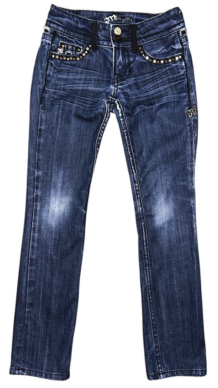 Miss Me Girls Embellished Straight Leg Low-Rise Jeans Size 8 (24X26)
